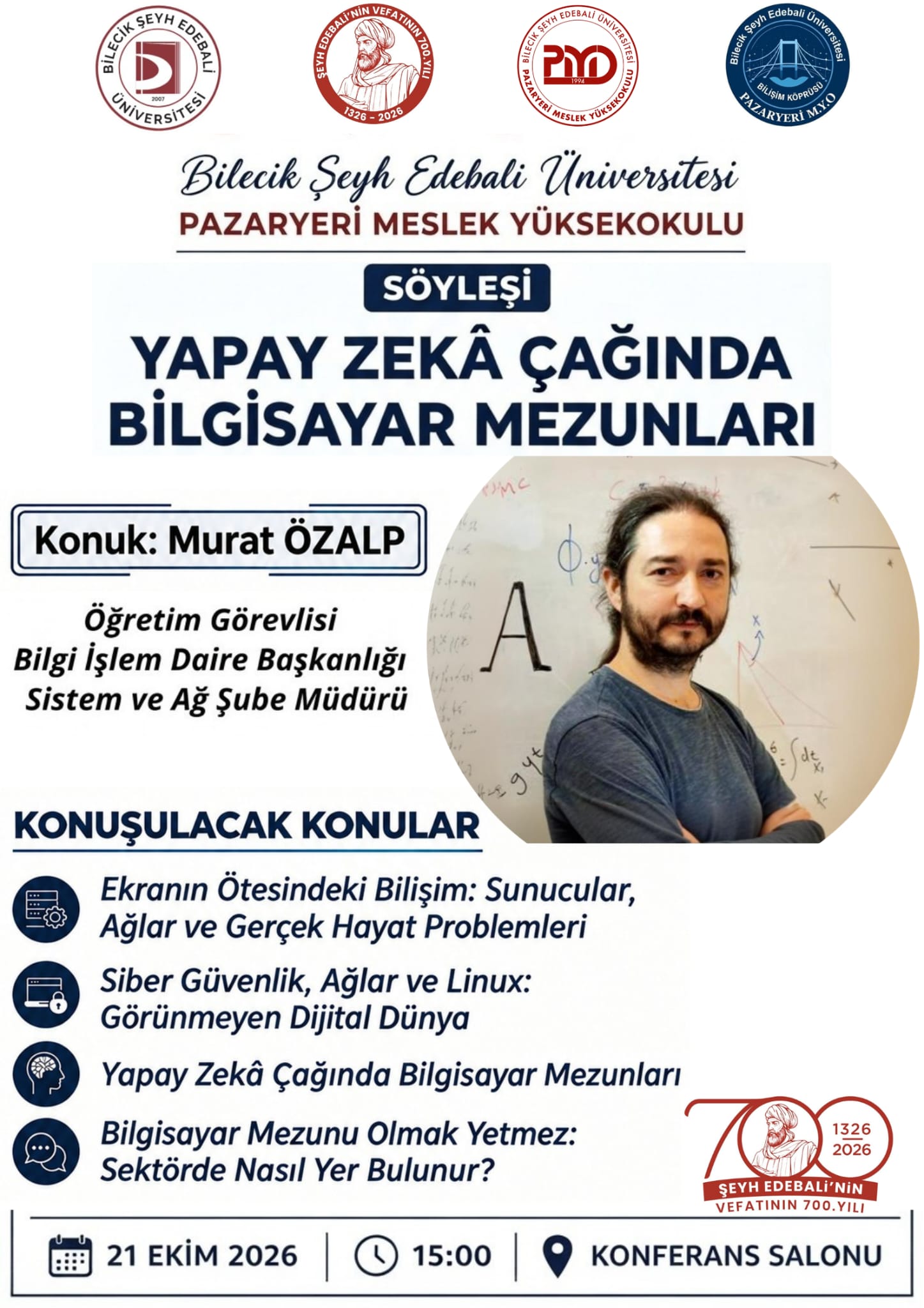 Yüksekokulumuzda "Yapay Zekâ Çağında Bilgisayar Mezunları" Söyleşisi